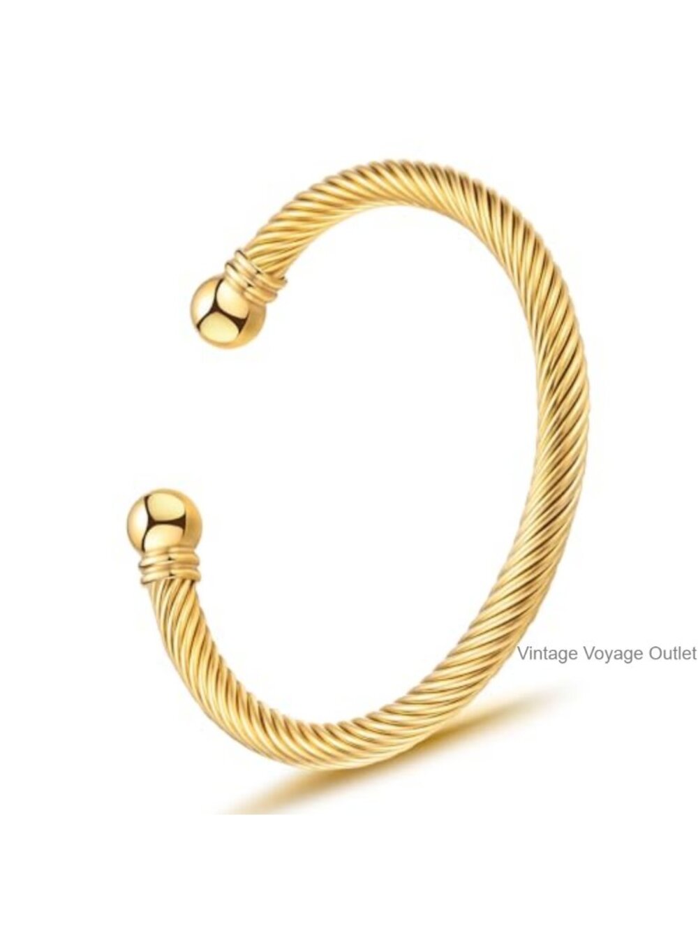 Stainless Steel Twisted Cable Wire Bracelet Adjustable Cuff Bangle
